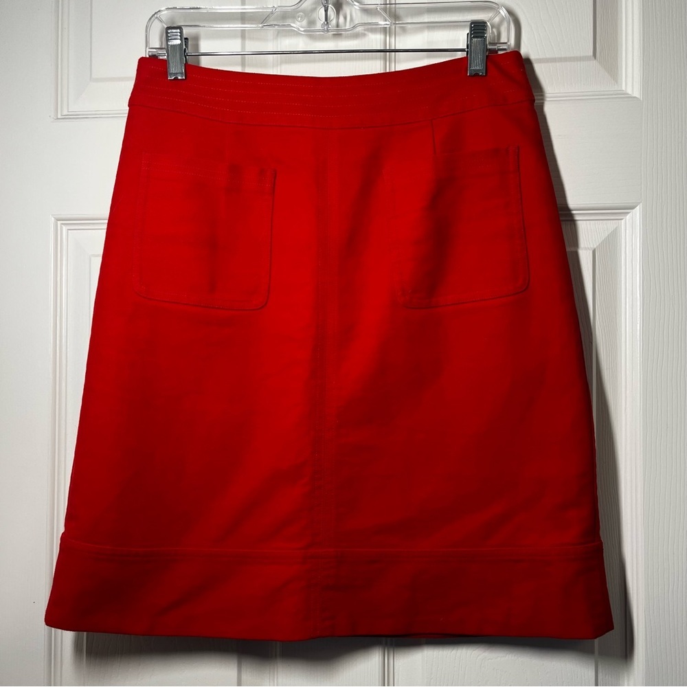 BODEN Classic Red Holiday Women's Cotton Blend Skirt 6L